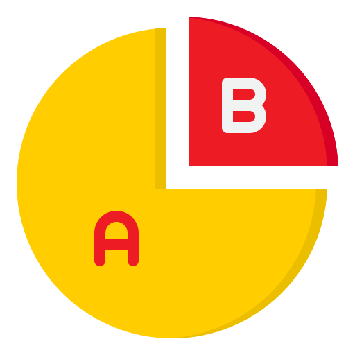 Pie chart srip Flat icon