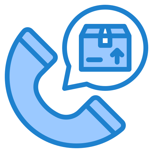 Telephone call srip Blue icon
