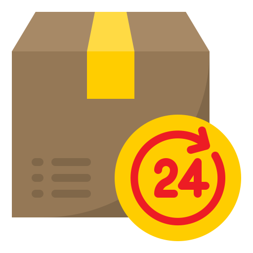 24 hours delivery srip Flat icon