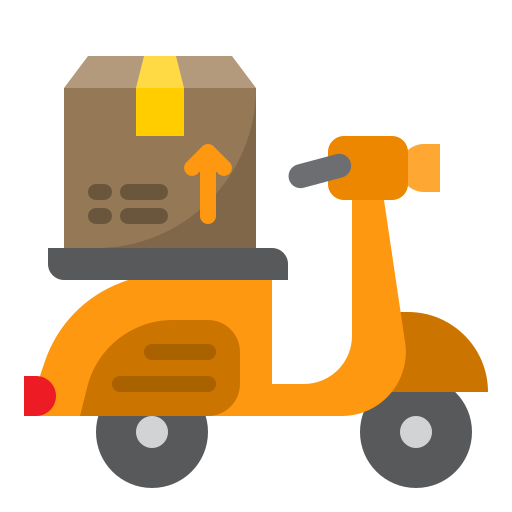 Delivery bike srip Flat icon