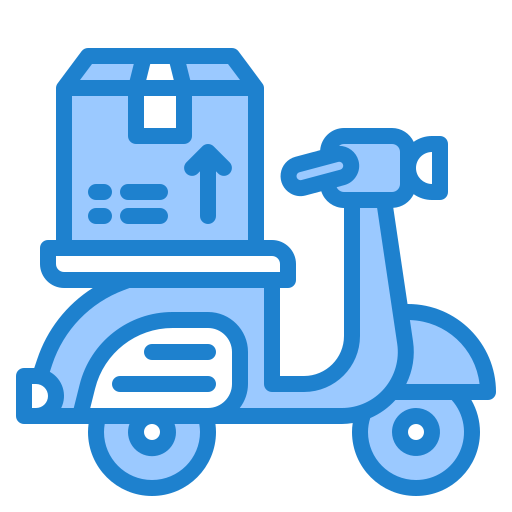 Delivery bike srip Blue icon