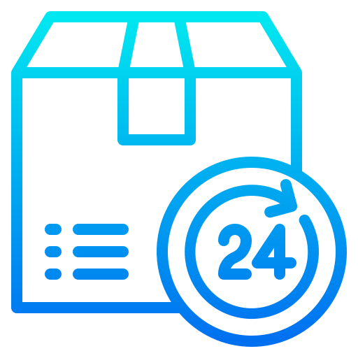 24 hours delivery srip Gradient icon