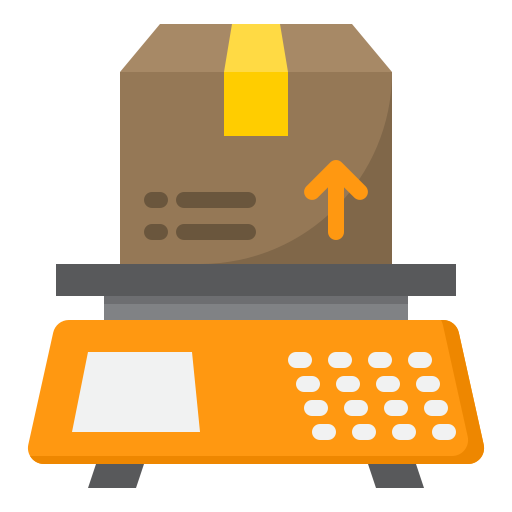 Parcel weight srip Flat icon