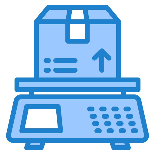 Parcel weight srip Blue icon