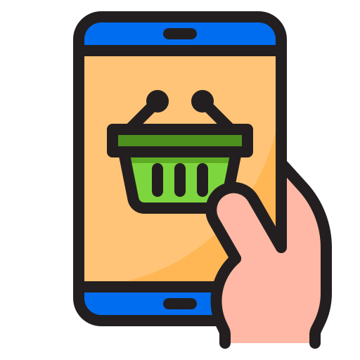 las compras en línea srip Lineal Color icono