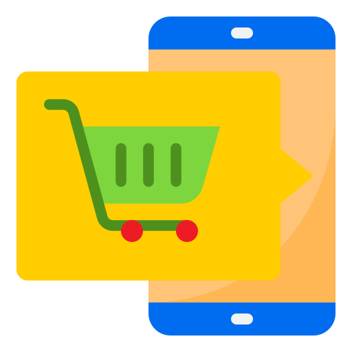 las compras en línea srip Flat icono