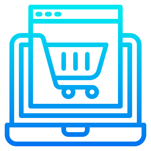 Online shopping srip Gradient icon