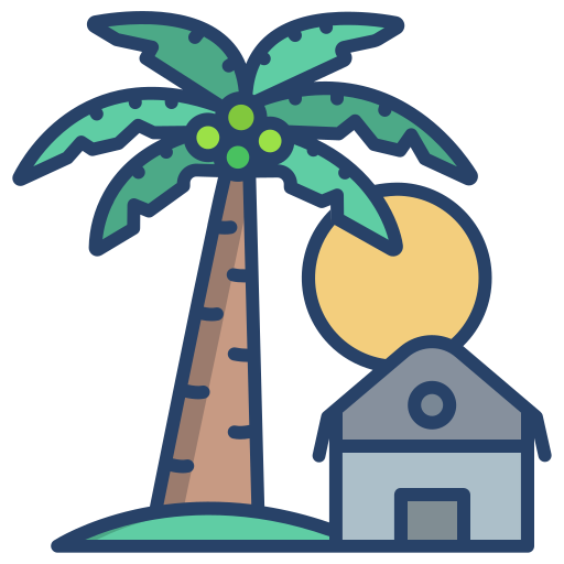 drzewo palmowe Icongeek26 Linear Colour ikona