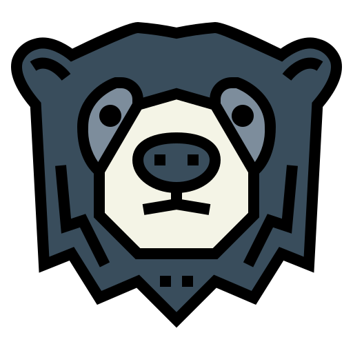 Очковый медведь Smalllikeart Lineal Color иконка