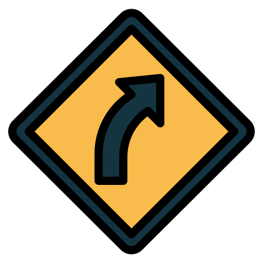 Right turn Smalllikeart Lineal Color icon