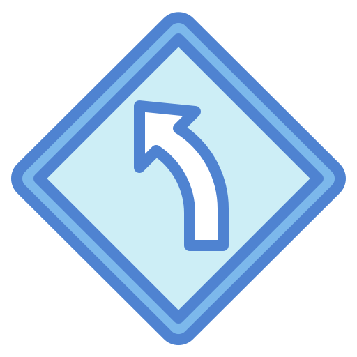 Left turn Generic Blue icon