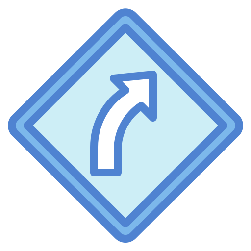 Right turn Generic Blue icon