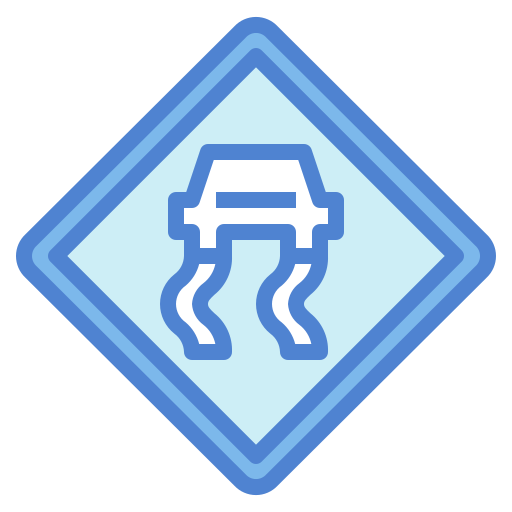 Slippery road Generic Blue icon
