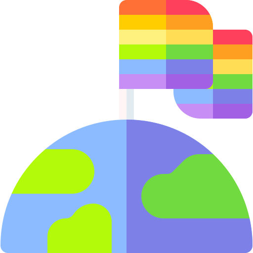 regenboogvlag Basic Rounded Flat icoon