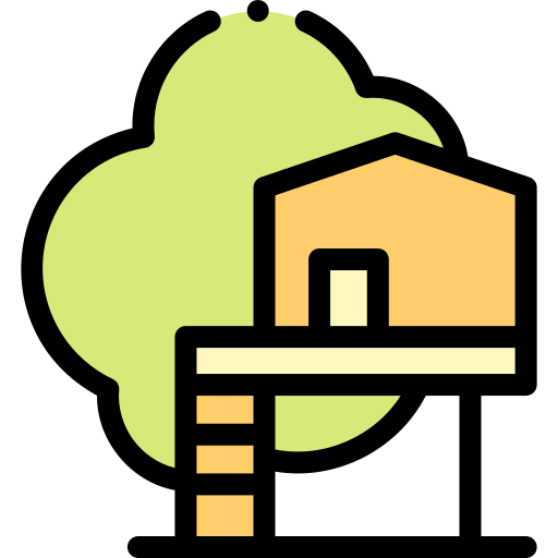 Tree house Detailed Rounded Lineal color icon