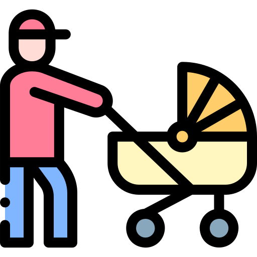 poussette de bébé Detailed Rounded Lineal color Icône