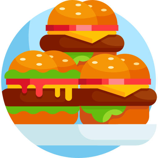hamburger Detailed Flat Circular Flat icona