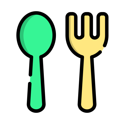Spoon and fork Generic Outline Color icon