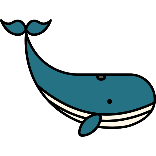 Whale Generic Thin Outline Color icon