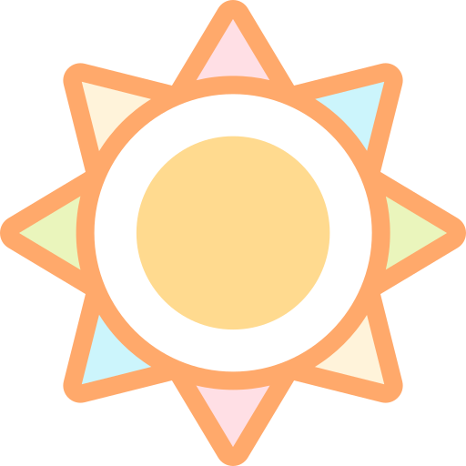 태양 Detailed color Lineal color icon