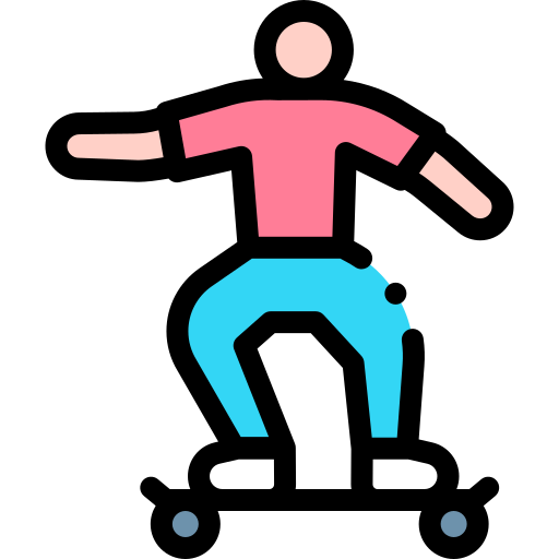 Skateboarding Detailed Rounded Lineal color icon