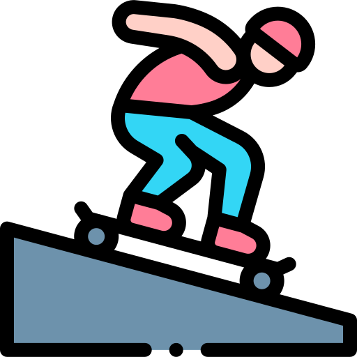 skateboarding Detailed Rounded Lineal color icon