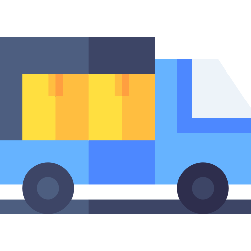 camion de livraison Basic Straight Flat Icône