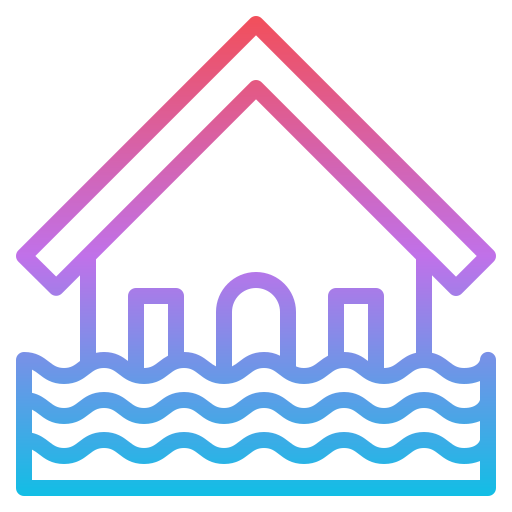 Flooded house Iconixar Gradient icon