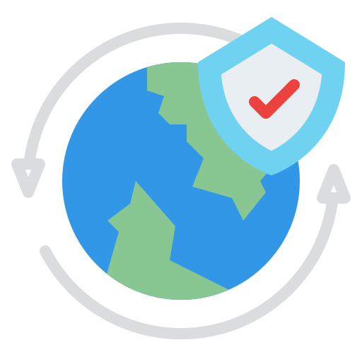 wereldwijde veiligheid Iconixar Flat icoon