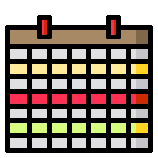 calendário Catkuro Lineal Color Ícone