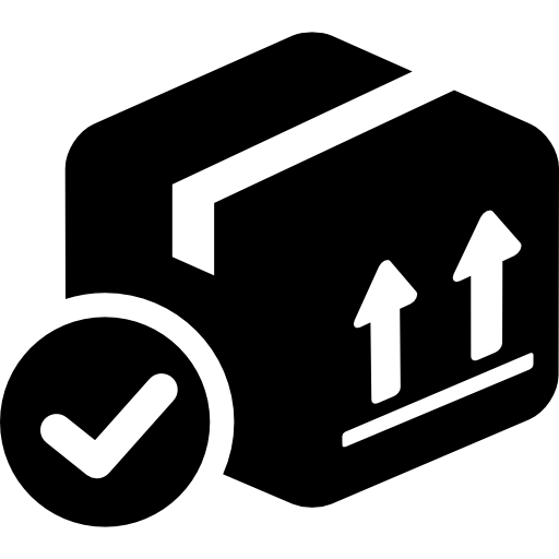 Символ проверки доставленной коробки  иконка
