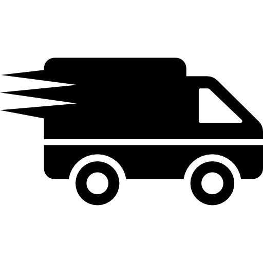 logistyczna ciężarówka dostawcza w ruchu  ikona