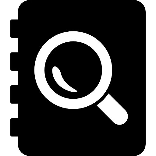 Book with magnifying glass  icon