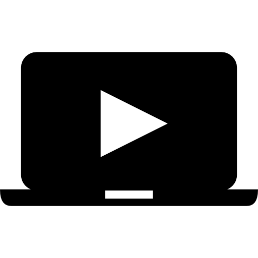video sullo schermo del computer portatile  icona