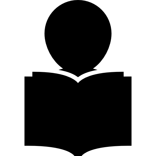 Read symbol of a student reading  icon