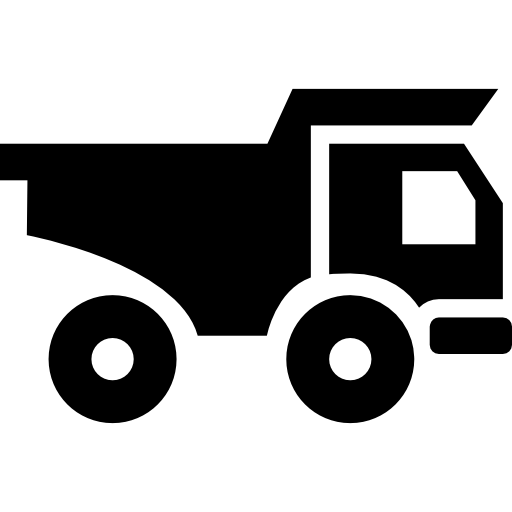 vrachtwagen voor transport van bouwmaterialen  icoon