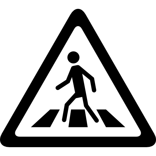 sygnał dla pieszych o kształcie trójkąta  ikona