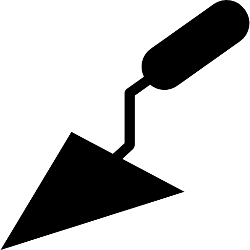 Треугольная маленькая лопата для строительства  иконка