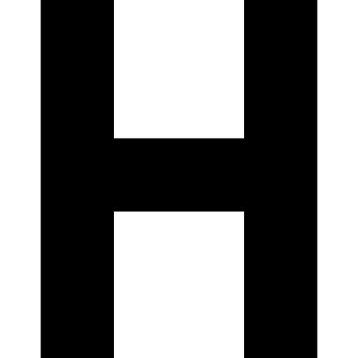 Hospital or hotel letter sign  icon