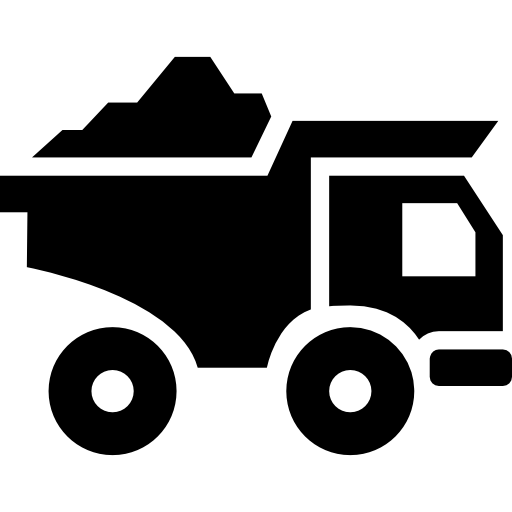transport ciężarowy z materiałami budowlanymi  ikona