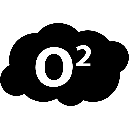 símbolo de o2 en una nube  icono