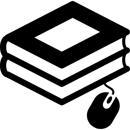 libros con mouse  icono