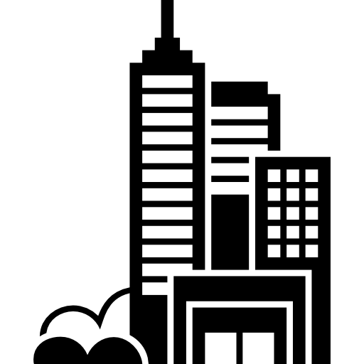 Modern city towers buildings group Basic Straight Filled icon