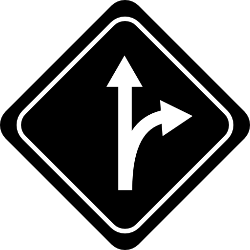 señal de flechas de desviación de la calle  icono