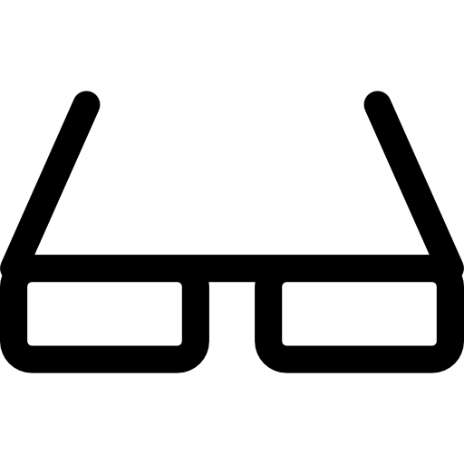forma de anteojos rectangulares  icono