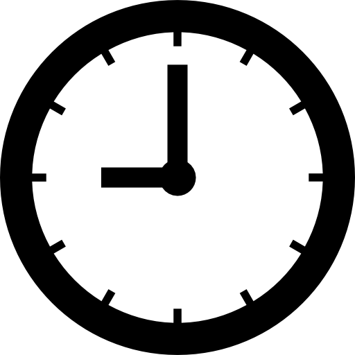 Wall clock of circular shape  icon