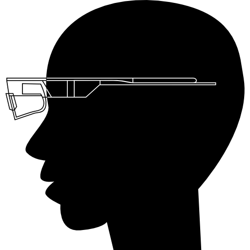 google-bril op kaal hoofd  icoon
