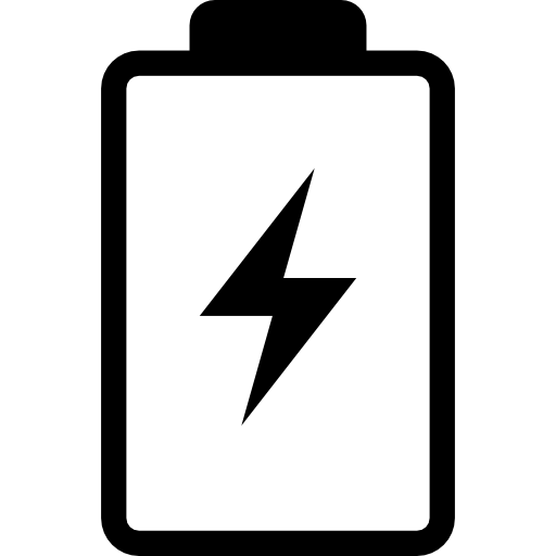batterie avec un symbole de boulon  Icône