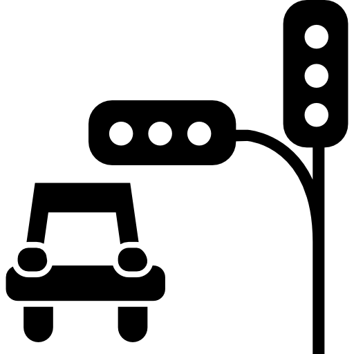 Семафор и автомобиль Basic Straight Filled иконка