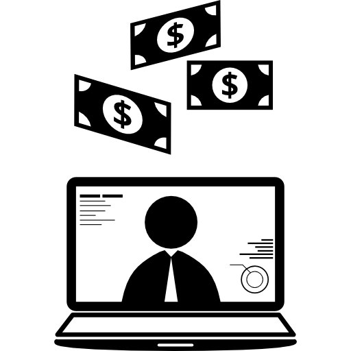 pieniądze z biznesem przez internet  ikona